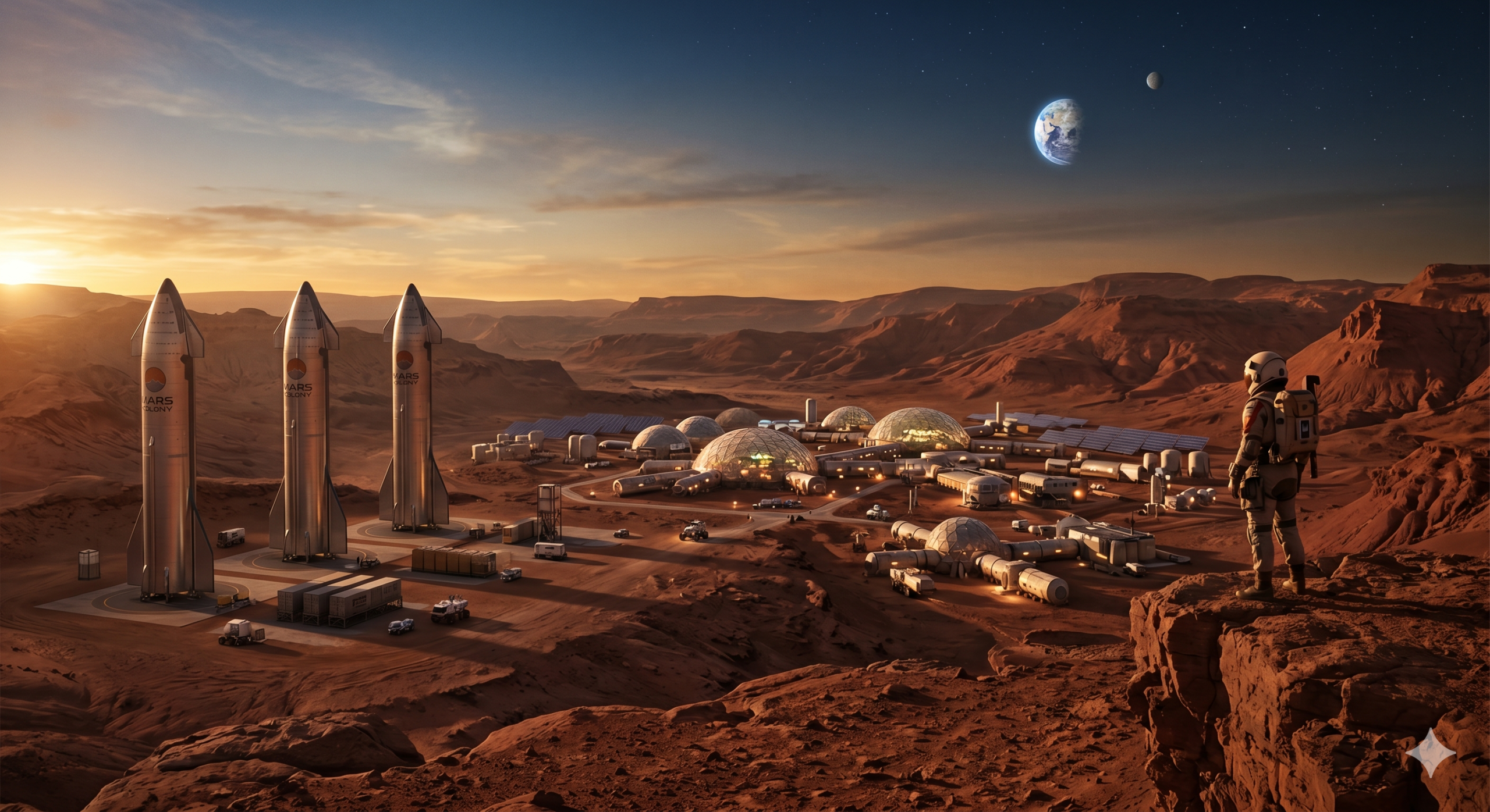 SpaceX IPOと火星植民地報酬パッケージを象徴するイメージ
