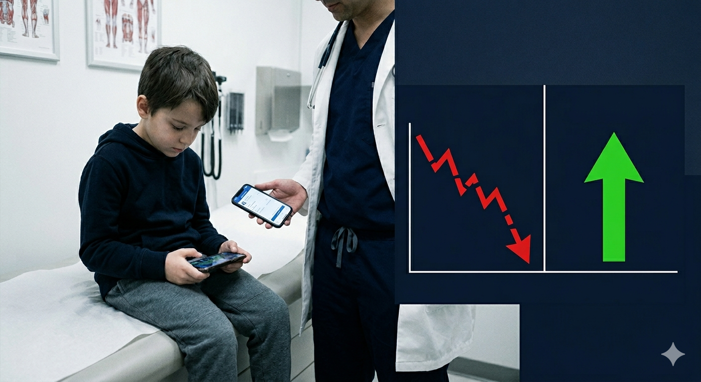 ADHD治療用ゲームアプリENDEAVORRIDEの保険適用と米国市場での失敗を示す対比イメージ