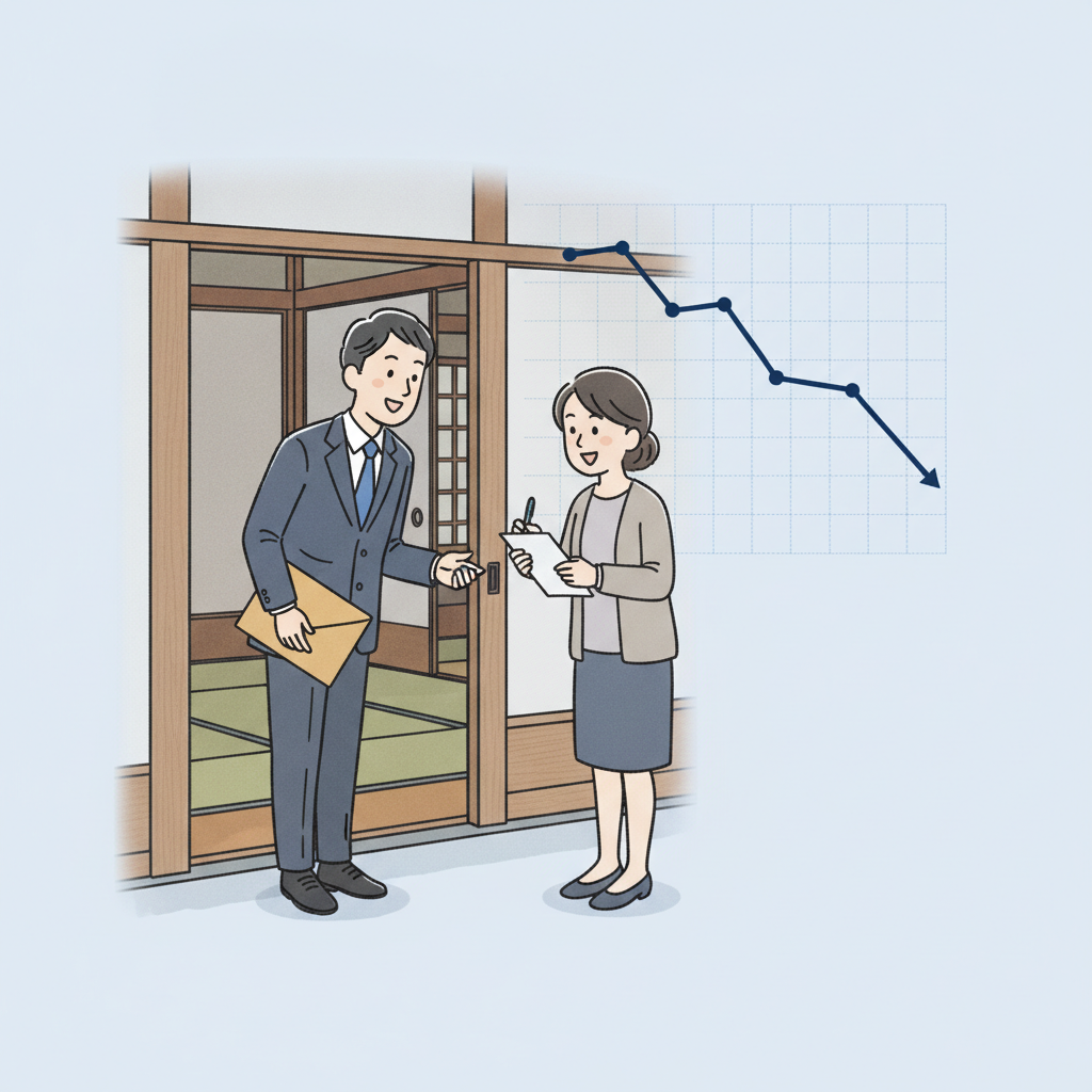 時事通信 世論調査 信頼できるかを検証するイメージ。調査員の訪問面接と支持率グラフを重ねた図