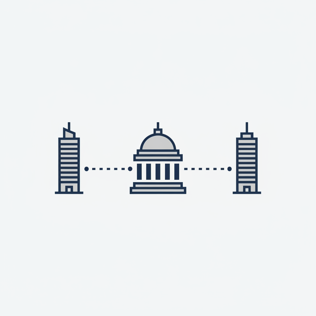 規制権限を持たない政府系AI評価機関という位置づけを示す抽象的な図